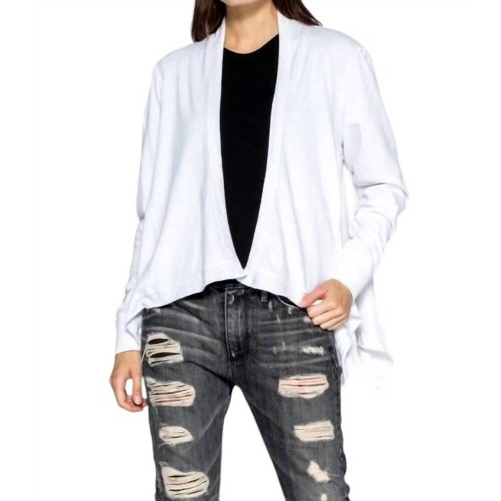NEW WILT fly away angled cardigan in white